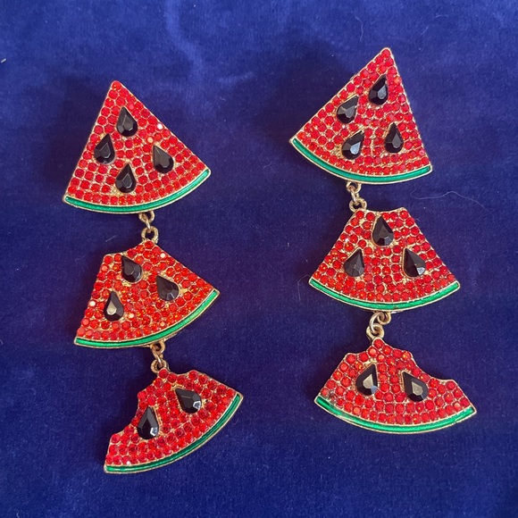 Francesca's Collections Jewelry - Watermelon Slice Earrings with Textured Charms